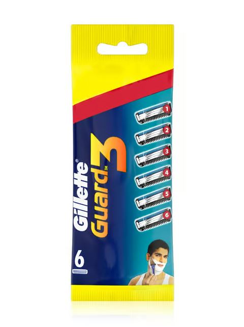 Gillette Guard 3 Blades for Men Pack of 6 Cartridges