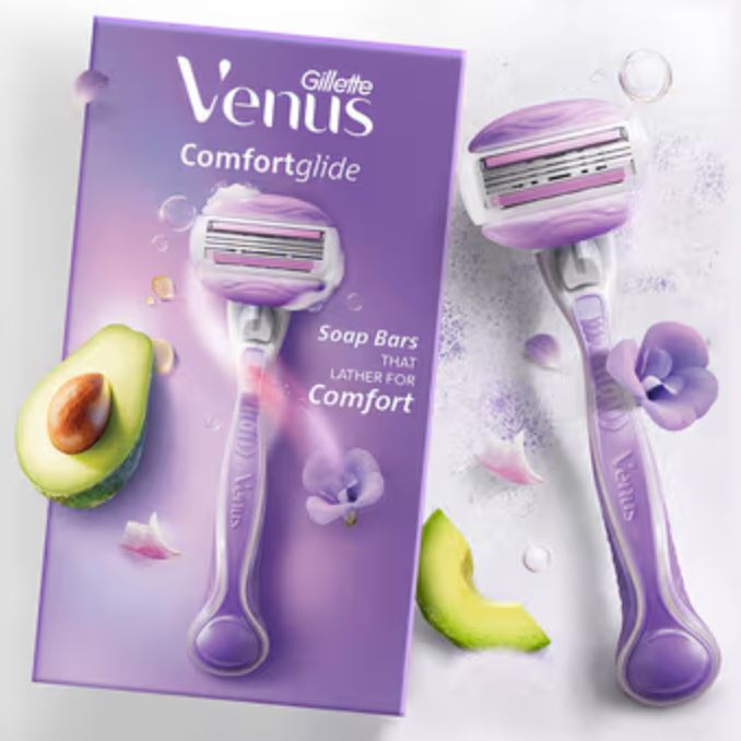 Gillette Venus Breeze Hair Removal Razor Blade/Refill - Gel Bar With Avocado Oils & Freecia Scent, 1 pc