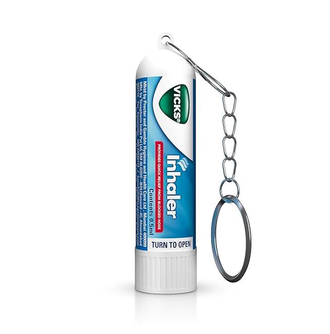 Vicks Inhaler - Provides Instant Relief From Blocked Nose, 0.5 ml Tube