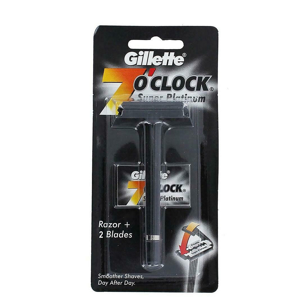 Gillette 7 O Clock Razor and Blades - Super Platinum, 1 pc