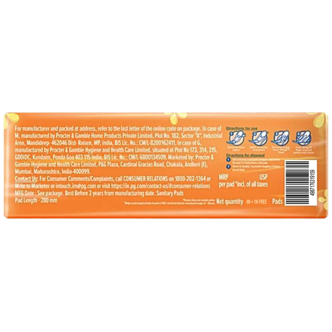 Whisper Choice Long Sanitary Pads - XL, 7 pcs