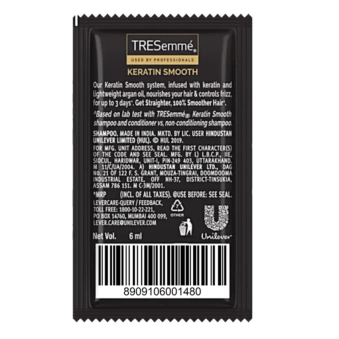 Tresemme Keratin Smooth Shampoo With Argan Oil, 6 ml