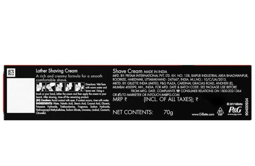 Gillette Pre Shave Cream - Regular, 70 g Tube