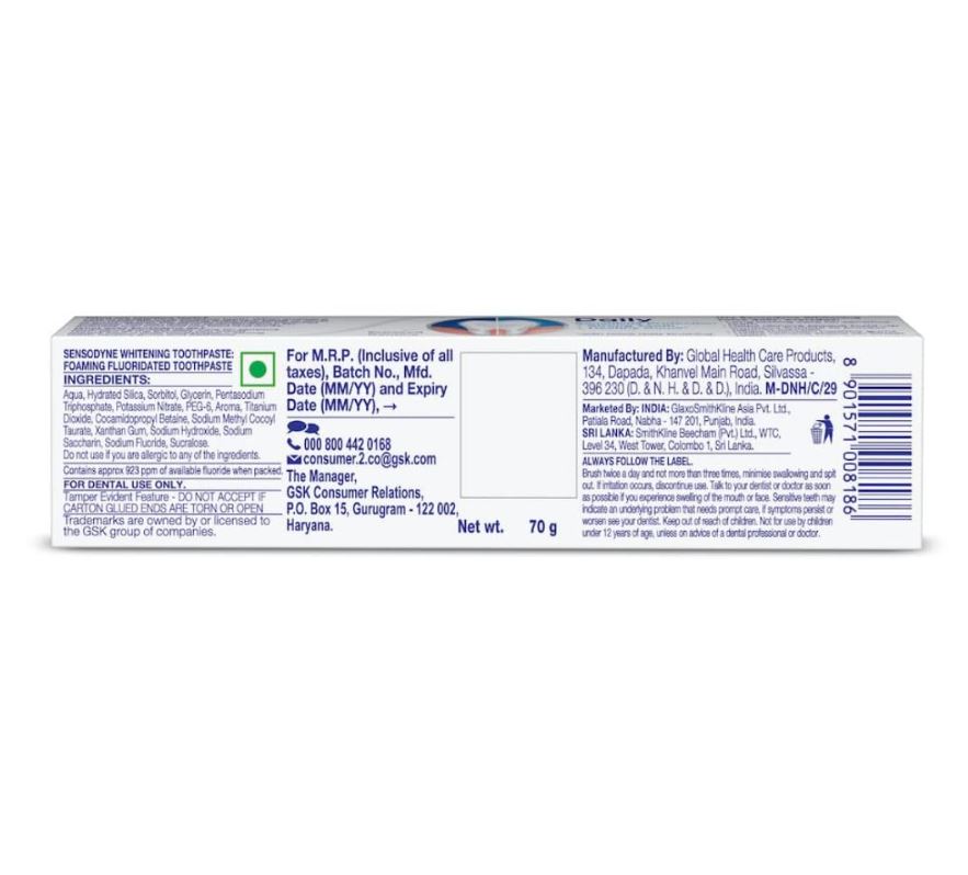 Sensodyne Toothpaste Whitening, 70 g