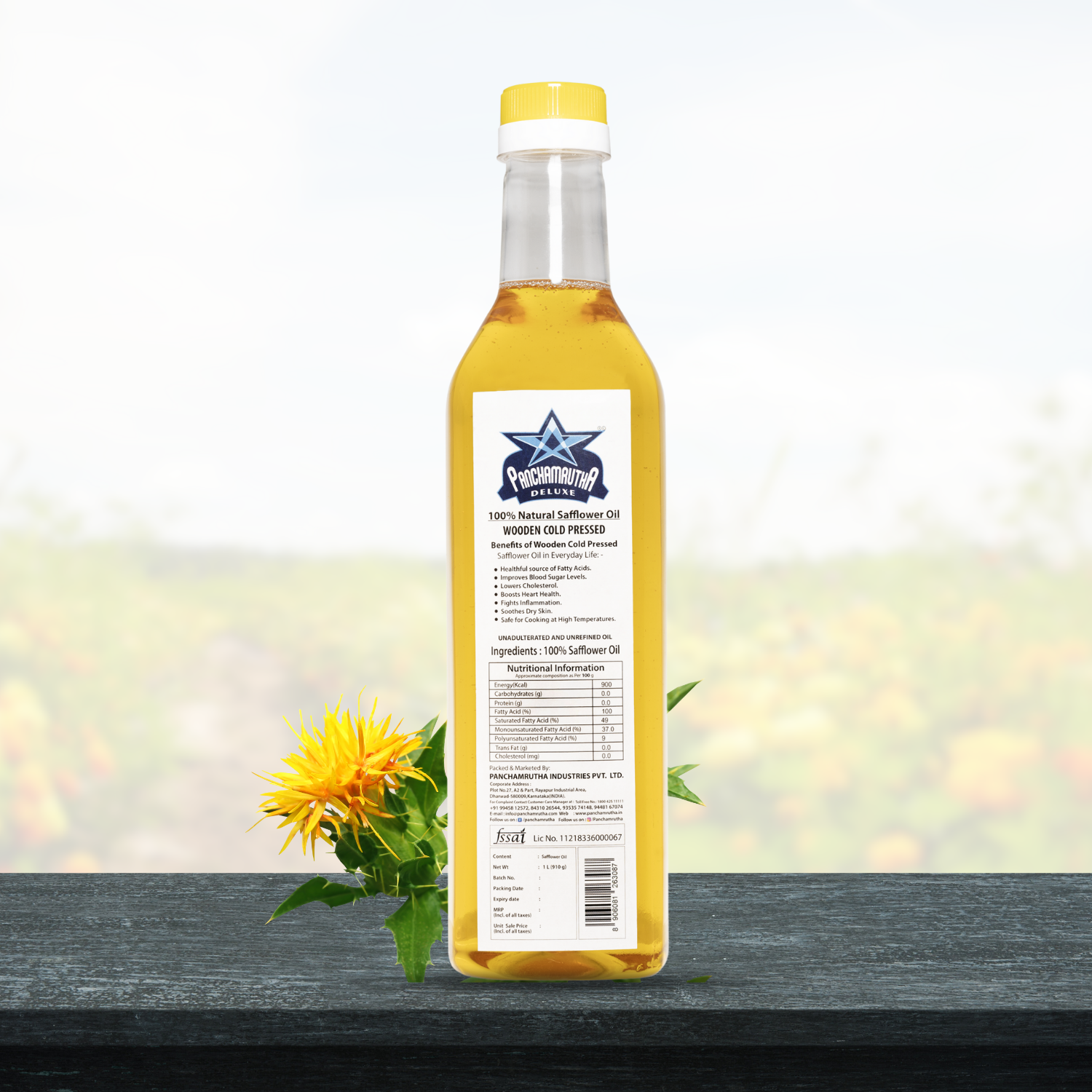 SAFFLOWER OIL ಕುಸುಬಿ ಎಣ್ಣೆ COLD PRESSED, PANCHAMRUTHA DELUXE