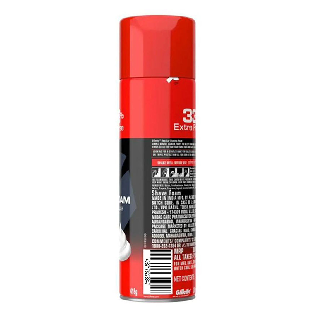 Gillette Gillette Regular Shaving Foam for Men, 418 gm Foam