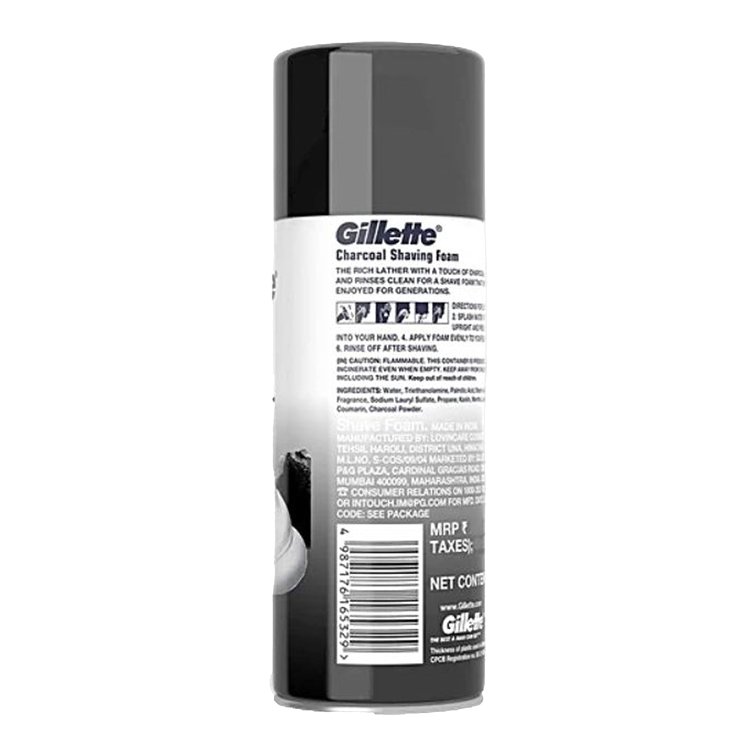Gillette Shaving Foam - Charcoal, 196 g