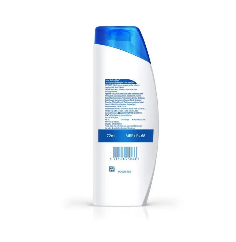 Head & Shoulders Anti-Dandruff Cool Menthol Shampoo, 72 ml