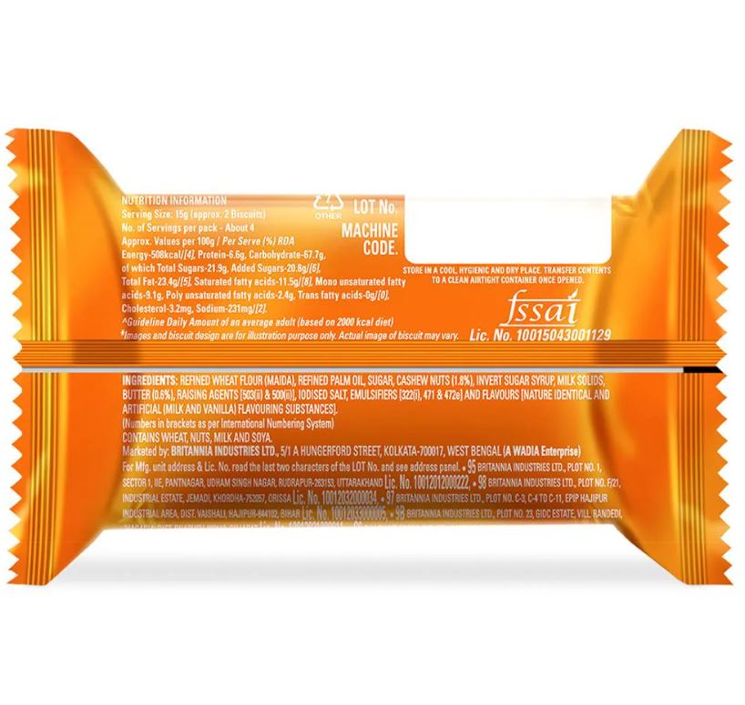 Britannia Good Day Cashew Cookies 52.5 g