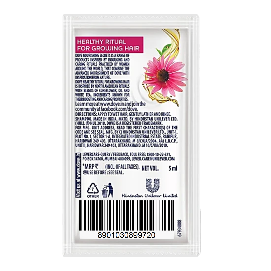 Dove Healthy Ritual for Growing Hair Shampoo, 4.5 ml