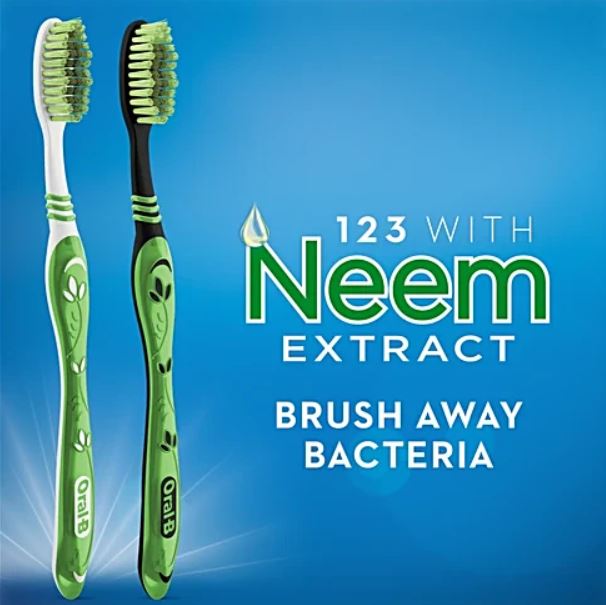 Oral-B Toothbrushes - Soft bristles, With Neem Extract, Gentle On Gums, 6 pcs