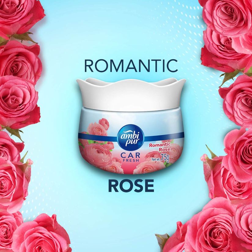 Ambipur Car Freshener Gel - Rose, 75 g