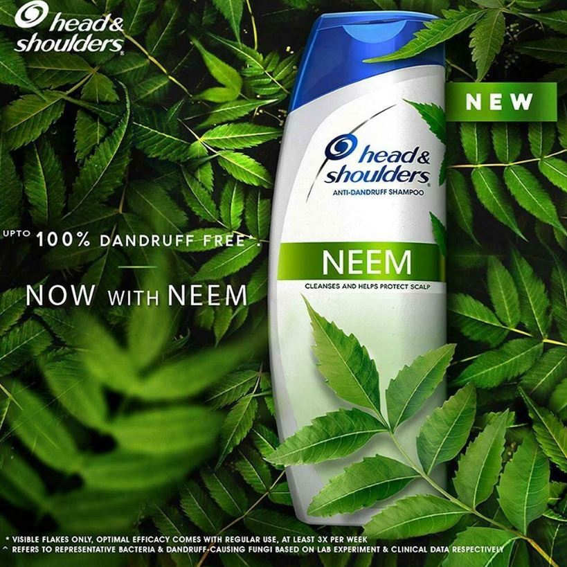 Head & Shoulders Anti-Dandruff Shampoo - Neem, Cleanses & Help Protect Scalp, Upto 100% Dandruff Free, 180 ml