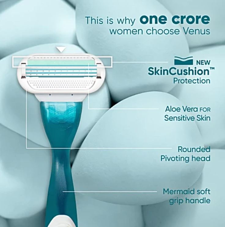 Gillette Venus Hair Removal Razor - With Aloe Extracts, For Women, 1 pc
