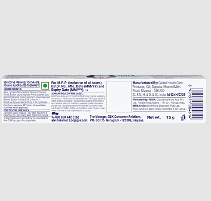 Sensodyne Fresh Gel Toothpaste, 75 g