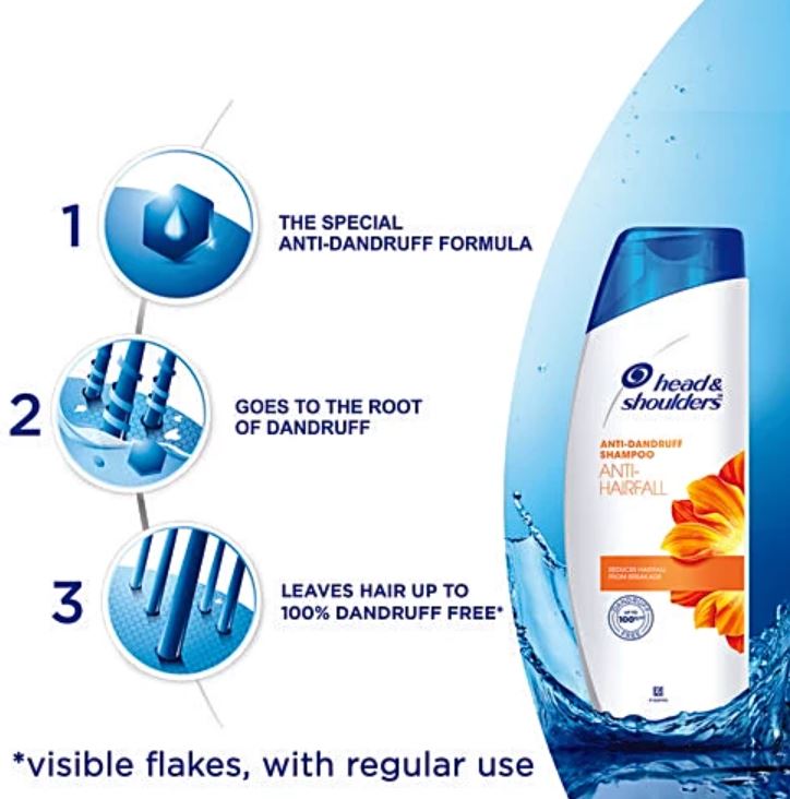 Head & Shoulders Anti-Hairfall Anti-Dandruff Shampoo, 72 ml