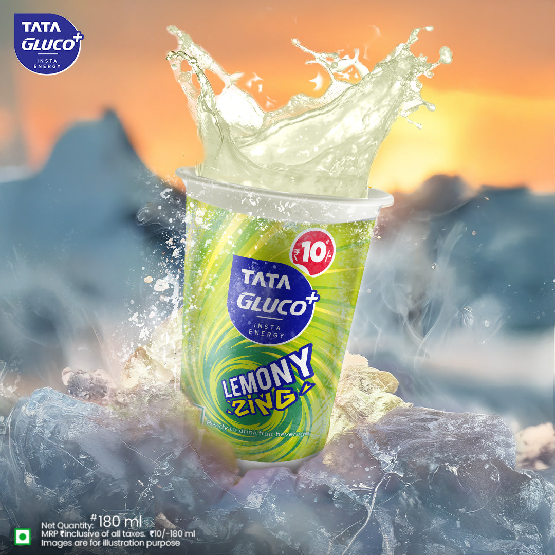 Tata Gluco+ Lemony Zing Ready To Drink Fruit Beverage, 180 ml