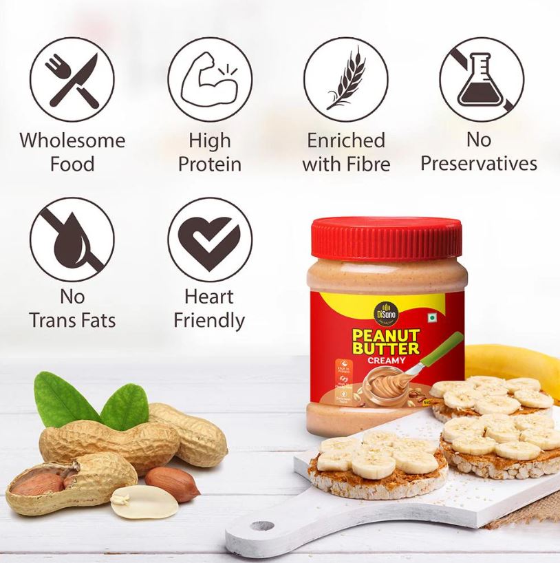Disano Creamy Peanut Butter, 350 g Jar