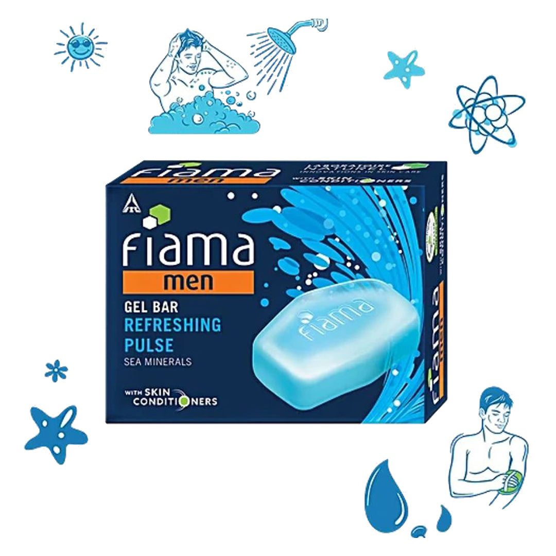 Fiama Refreshing Pulse Men Gel Bar, 125 g