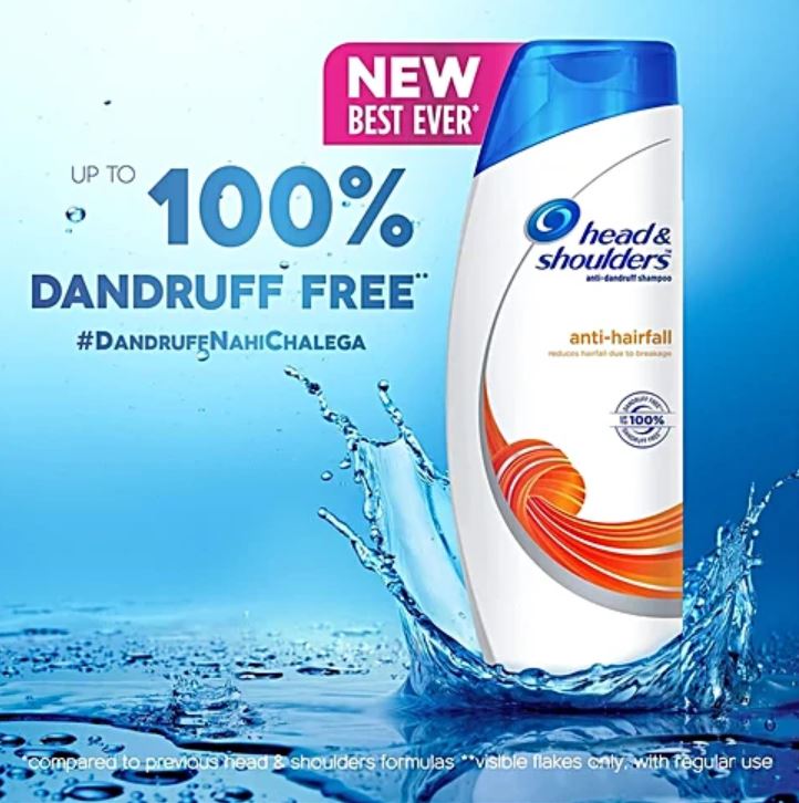 Head & Shoulders Anti-Hairfall Anti-Dandruff Shampoo, 180 ml