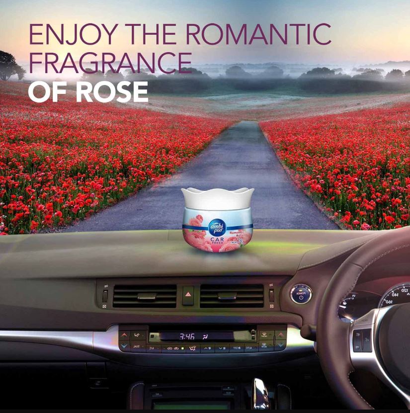 Ambipur Car Freshener Gel - Rose, 75 g