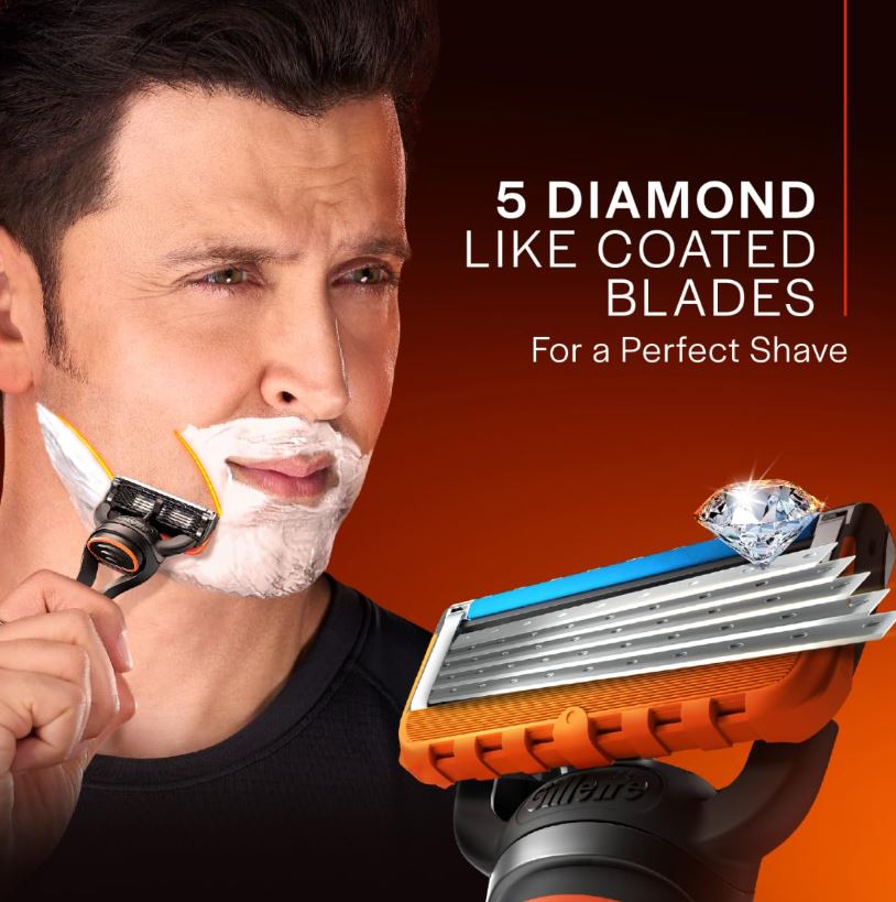 Gillette Fusion 5 Power Razor Cartridges - For Men, (Pack of 4 Cartridges)