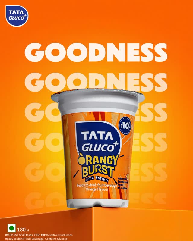 Tata Gluco+ Orange, 180 ml Cup