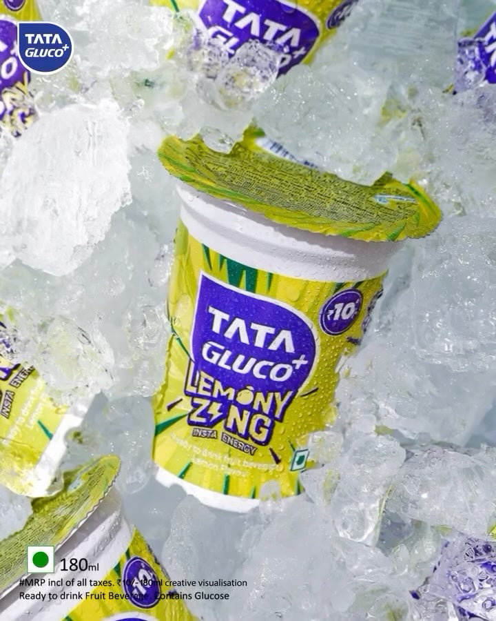 Tata Gluco+ Lemony Zing Ready To Drink Fruit Beverage, 180 ml