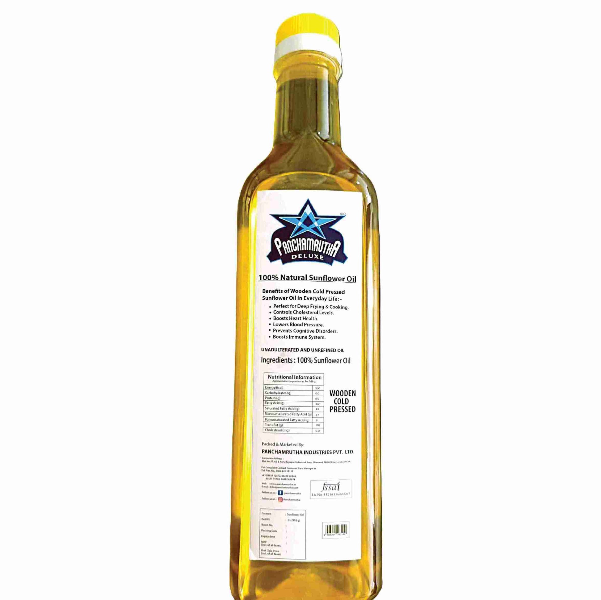 SUNFLOWER OIL ಸೂರ್ಯಪಾನ ಎಣ್ಣೆ COLD PRESSED, PANCHAMRUTHA DELUXE - Panchamrutha