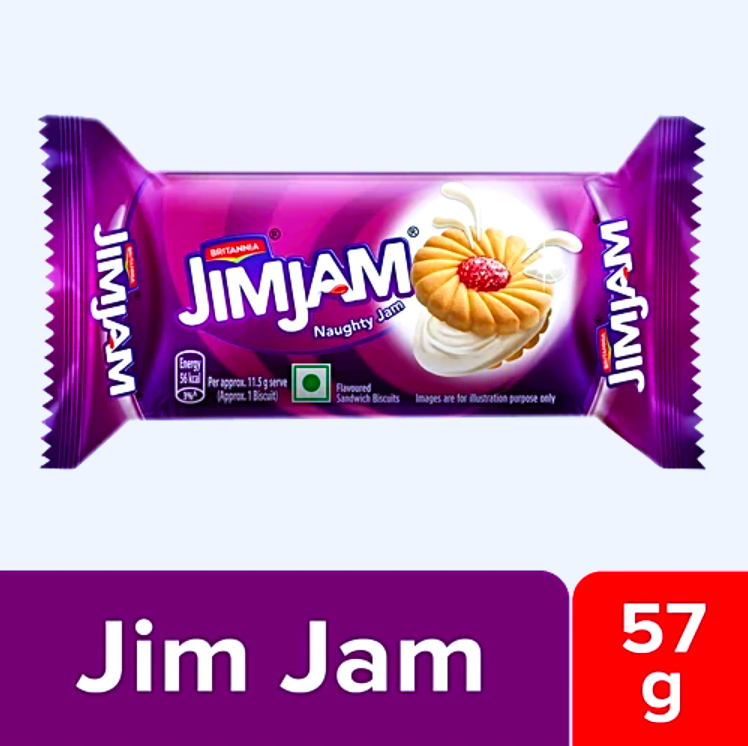 Britannia JimJam Naughty Jam Biscuits, 57 g