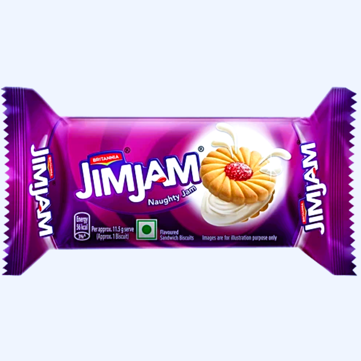 Britannia JimJam Naughty Jam Biscuits, 57 g