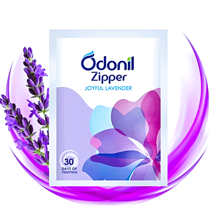 Odonil Zipper Air Freshener - Joyful Lavender, 10 g