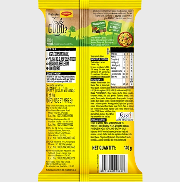 Maggi 2-Minute Instant Noodles, 140 g Pouch