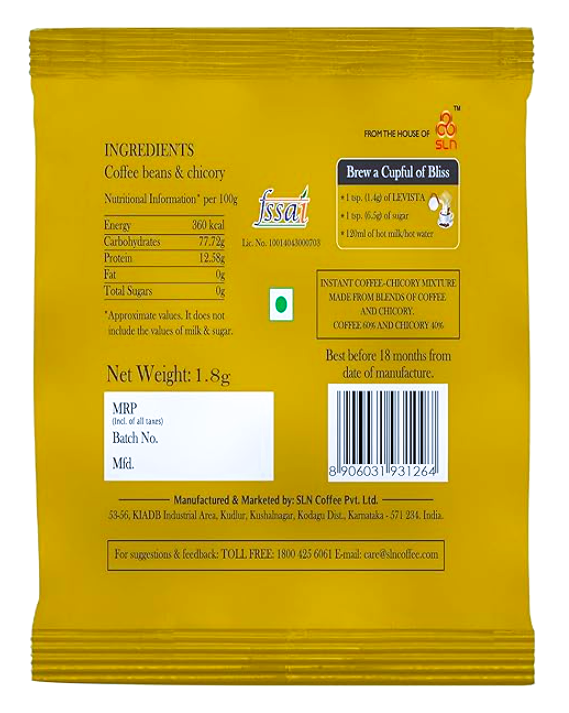 LEVISTA Strong Instant Coffee Chicory Mix 60:40, 1.5 g Pouch