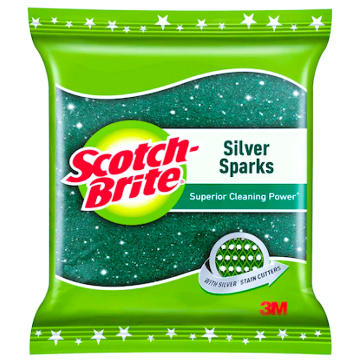 Scotch-Brite Silver Sparks Scrub Pad (7 cm x 7.5 cm)