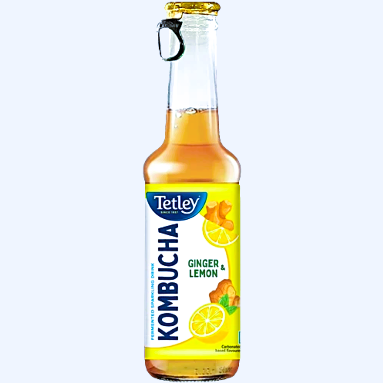 Tetley Ginger & Lemon Kombucha Fermented Sparkling Drink, 265 ml