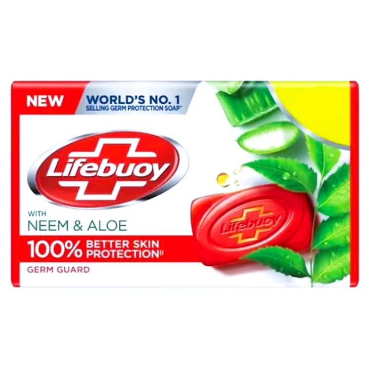Lifebuoy Neem & Aloe Vera Soap Bar, 100% Better Skin Protection, 125 g