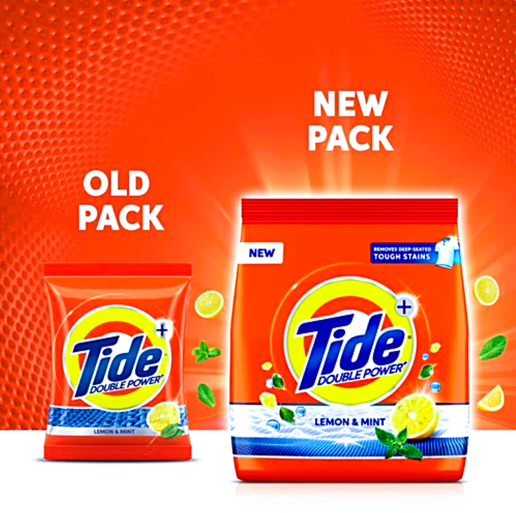 Tide Plus Detergent Washing Powder - Lemon & Mint, 500 g Pouch