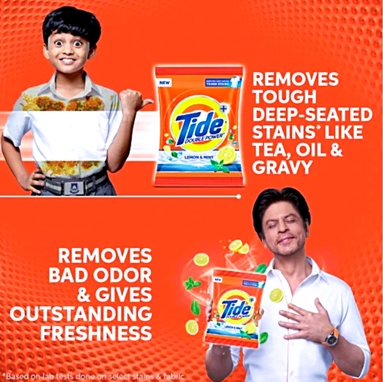 Tide Plus Detergent Washing Powder - Lemon & Mint, 500 g Pouch