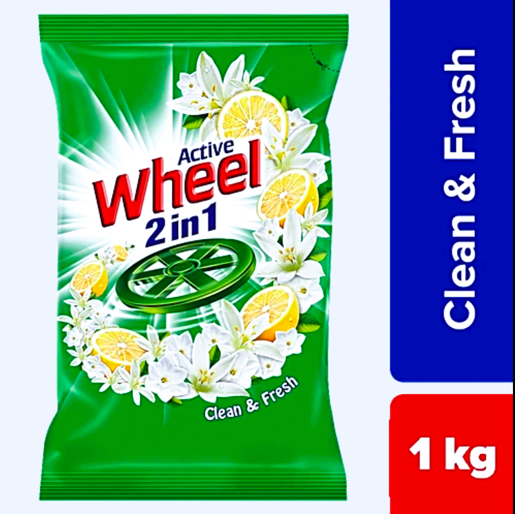 Wheel 2 in 1 Clean & Fresh Detergent Powder 1kg