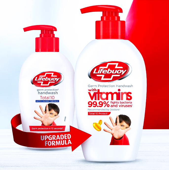 Lifebuoy Total 10 Germ Protection HandWash190 ml (With Free Refill Pouch 185 ml)