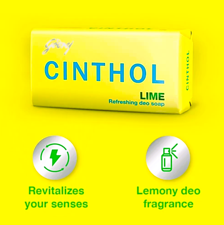 Cinthol Refreshing Deo Lime Bath Soap, 99.9% Germ Protection, 75 G (pack of 4)