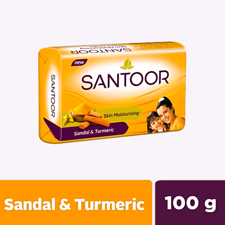 Santoor Skin Moisturising Sandal & Turmeric Bathing Soap 100 g
