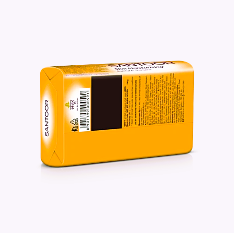 Santoor Skin Moisturising Sandal & Turmeric Bathing Soap 100 g