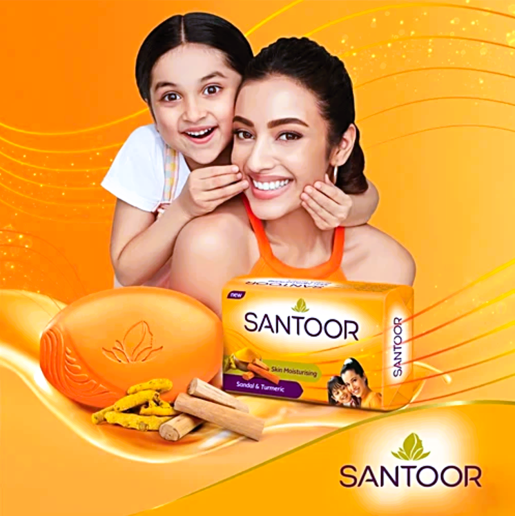 Santoor Skin Moisturising Sandal & Turmeric Bathing Soap 100 g