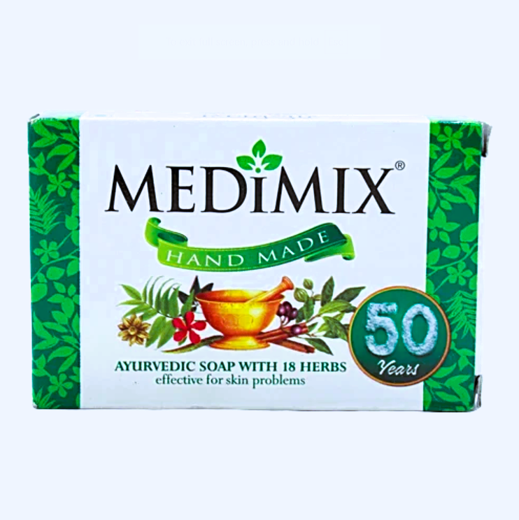 Medimix Ayurvedic Ayurvedic Bathing Soap with 18 Herbs, Effective for Skin Problems, Handmade, 75 g Carton