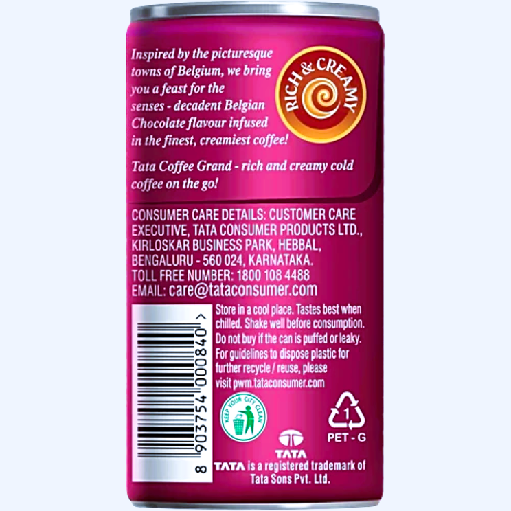 Tata Coffee Grand Belgian Chocolate Cold Coffee, 180 ml