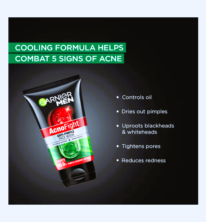 Garnier Men Acno Fight Anti-Pimple Face Wash, 50 g