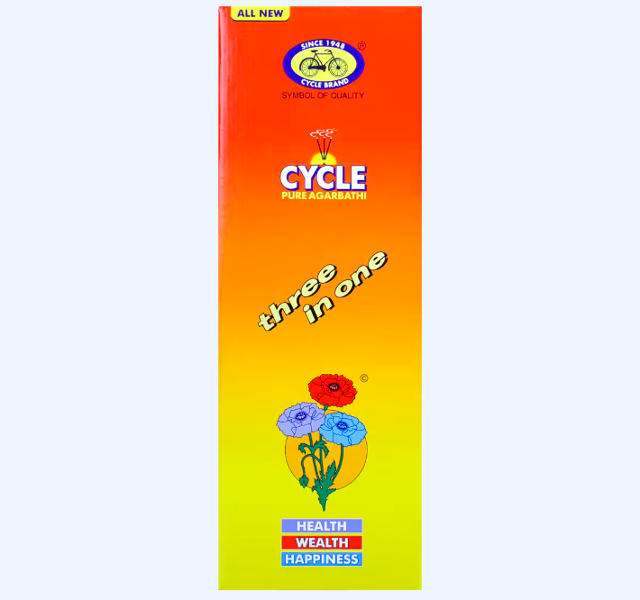 Cycle Three In One Agarbatti - 3 Signature Fragrances -Lily, Floral, Woody, 40 g Carton