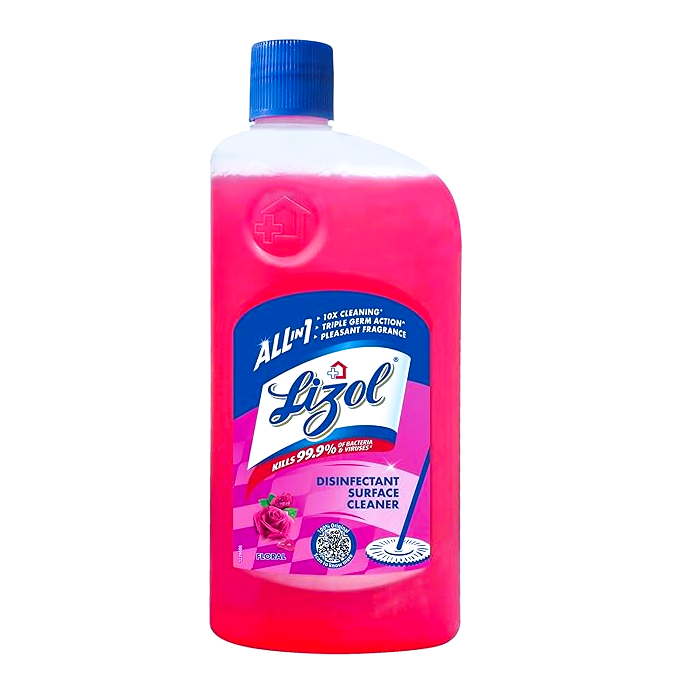Lizol Disinfectant Surface & Floor Cleaner Liquid - Floral, 625 ml Bottle